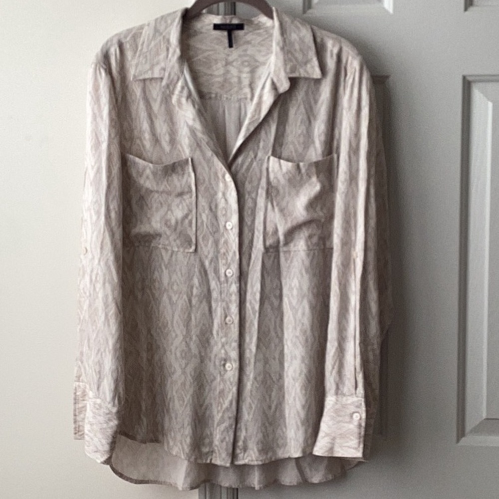 bobi BLACK LA long sleeve button down blouse L